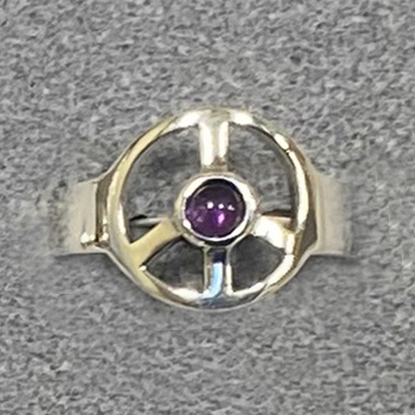 Peace Sign with Genuine Stone