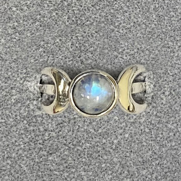 Triple Moon with Genuine Stone