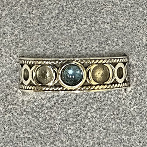 Triple Moon Band with Genuine Stone