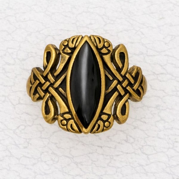 Bronze Ladies' Ring – Celtic Knot with Inlay