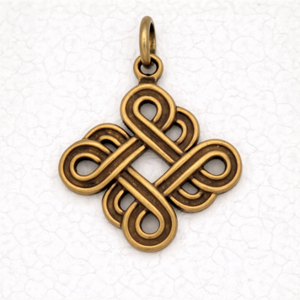 Wicca Bronze Pendant Necklace - Witch's Knot