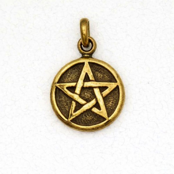 Wicca Bronze Pendant Necklace - Pentacle