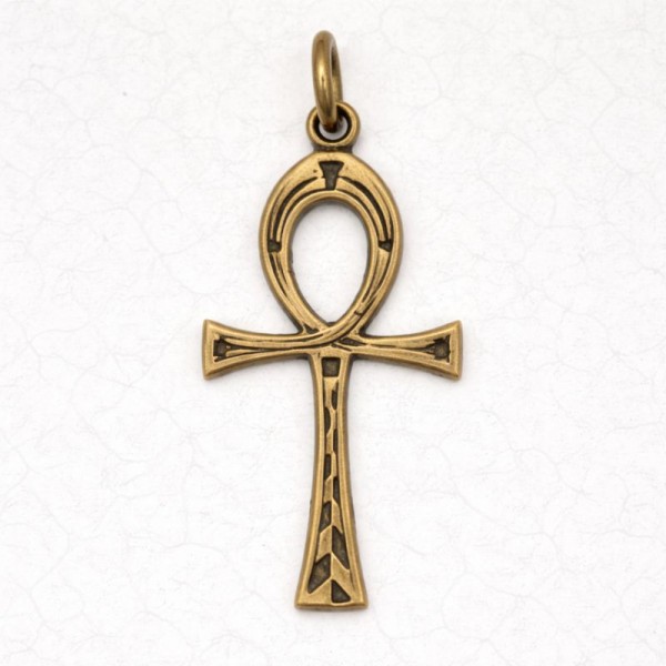 Egyptian Bronze Pendant Necklace - Ankh