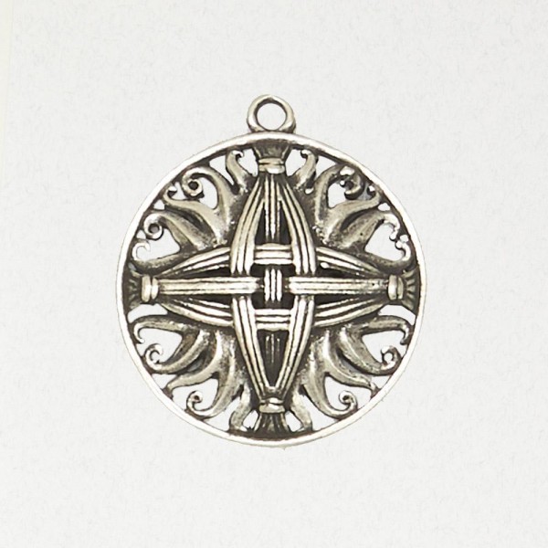 Celtic Pewter Pendant Necklace - Brigid’s Cross