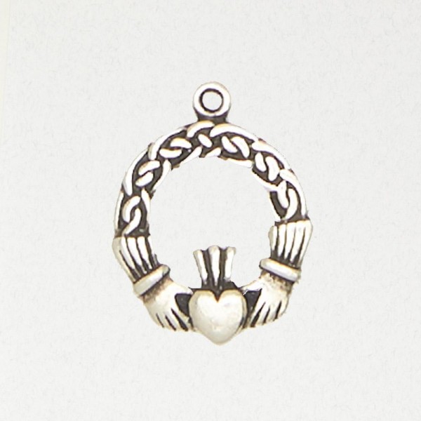Celtic Pewter Pendant Necklace - Claddagh Heart