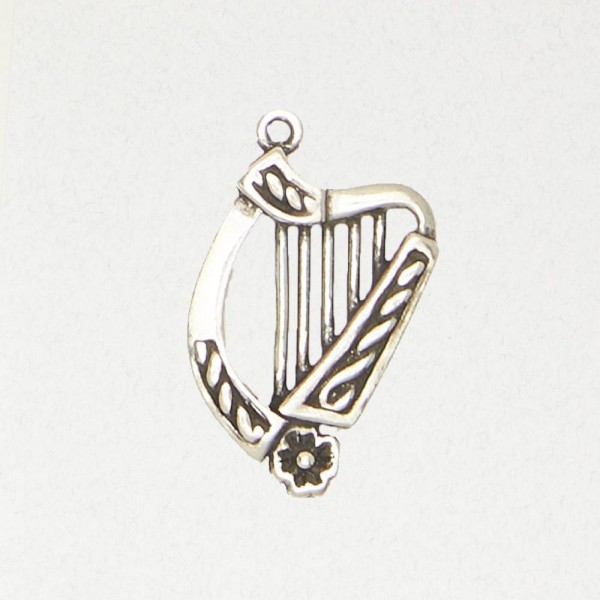 Celtic Pewter Pendant Necklace - Irish Harp