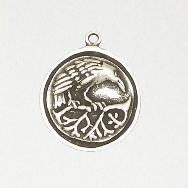 Celtic Pewter Pendant Necklace - Celtic Raven