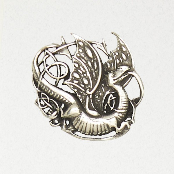 Celtic Pewter Pendant Necklace - Celtic Dragon