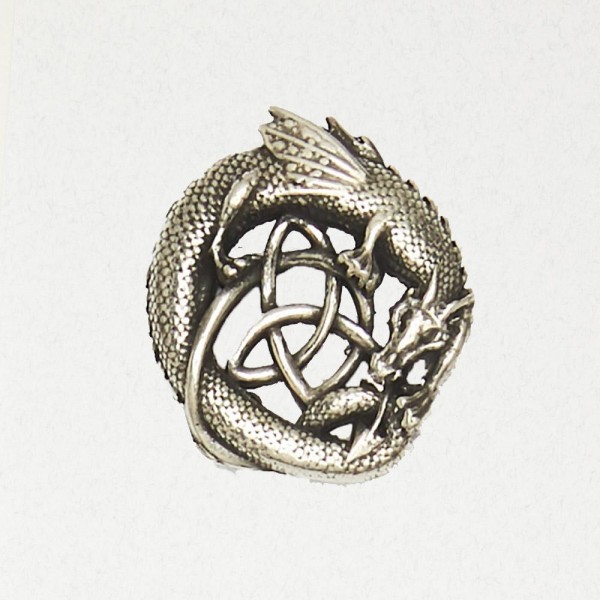 Celtic Pewter Pendant Necklace - Celtic Dragon