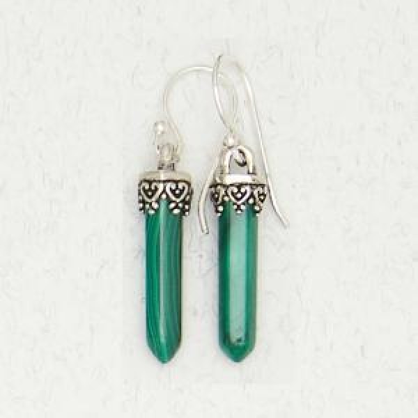 Malachite Mini Point Earrings