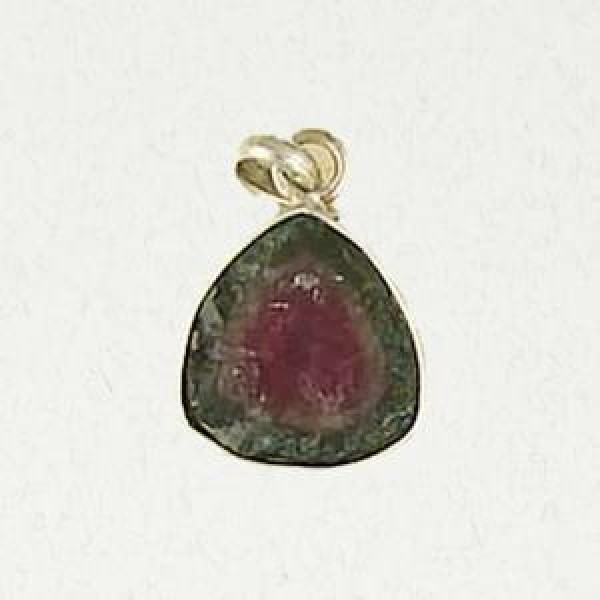 Sliced Watermelon Tourmaline Pendant