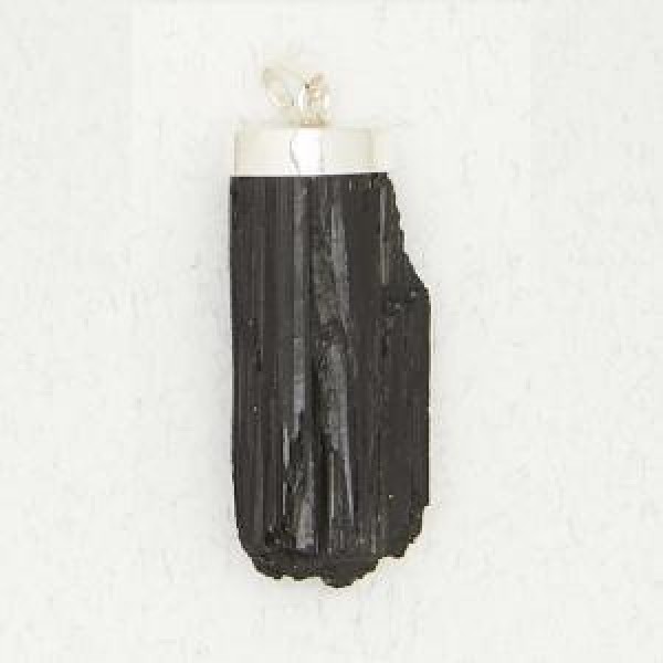 Large Rough Black Tourmaline Pendant