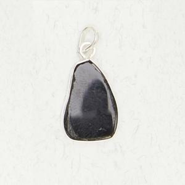 Polished Black Tourmaline Pendant