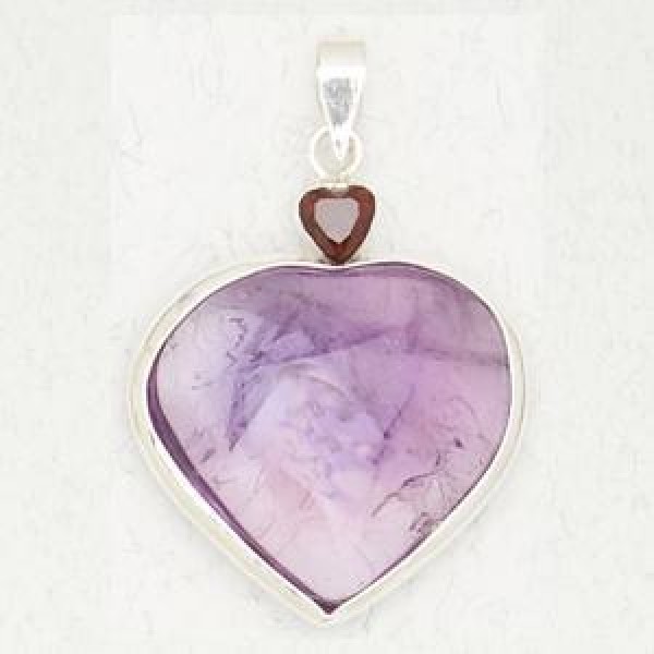 Amethyst Heart Pendant w- Accent Stone