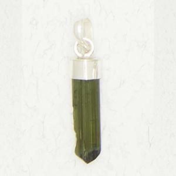 Green Tourmaline Needle Pendant