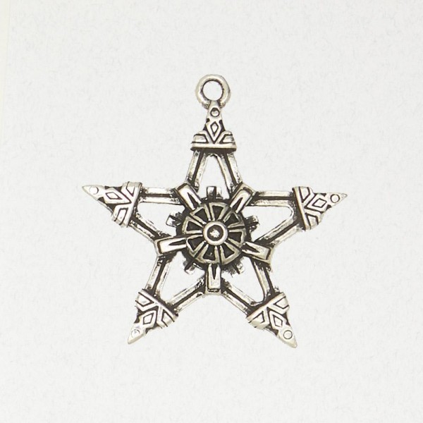 Wicca Pewter Necklace Pendant - Pentacle