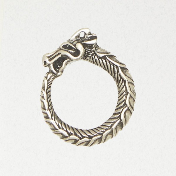 Wicca Pewter Necklace Pendant - Oroborus